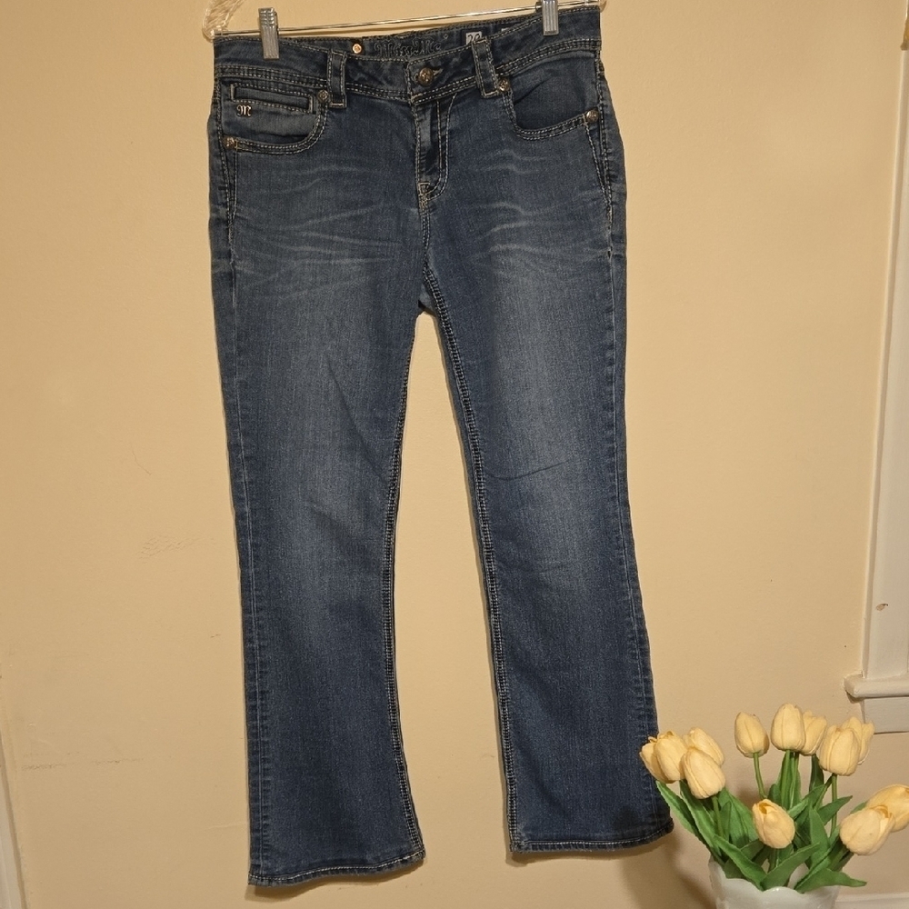 Miss Me Indigo Boot Cut Jeans. Inseam 27.5. Waist 15